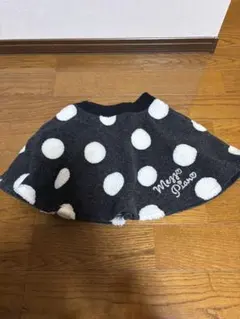 Mezzo Piano★ドット柄スカート ボア風★130 グレーホワイト