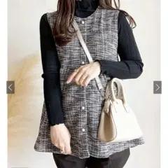 グレイル　ラメツイードペプラムベスト[sm206]