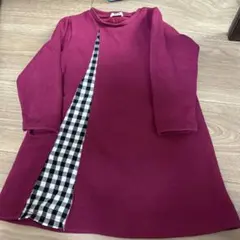BREEZE ワインレッド 七分袖ワンピース 110