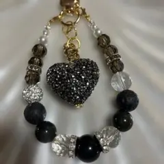 ハートシュガービーズメインのキーホルダー