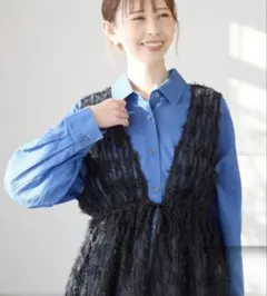 ロペピクニック フリンジチュールジレ