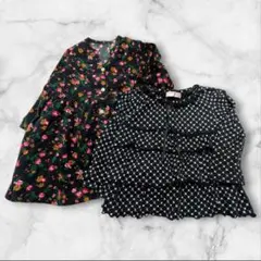 【2点セット】女の子 95 100 長袖 トップス ワンピース Ki680