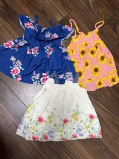 ベビー ワンピース 3枚セット 花柄 ひまわりのサムネイル