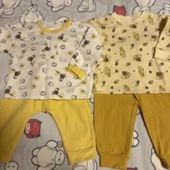 おさるのジョージ くまのプーさん パジャマ 2点セット　80センチ　美品のサムネイル