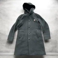 DANTON フード付きウールコート ブラック（Mサイズ相当）フード取り外し可