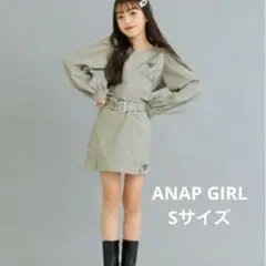 ANAP GiRL アナップガール チェック柄パフスリーブ　セットアップSサイズ
