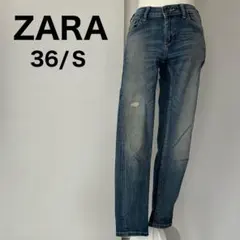 ザラ　ジーンズ　パンツ　36 Ｓサイズ　ダメージジーンズのサムネイル