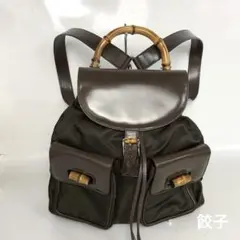 GUCCI グッチ バンブー バックパック リュックサック ナイロン ブラウンのサムネイル