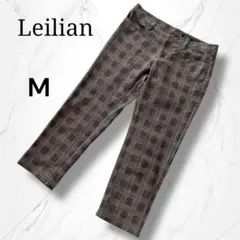 【Leilian】レリアン　グレンチェック柄プリント七分丈ストレッチパンツ Mのサムネイル