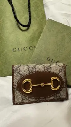 GUCCI ホースビット1955 GGパターン三つ折り財布 ブラウン/ベージュ