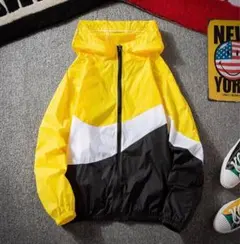 デザイン ナイロンパーカー マウンテンパーカー Ｍ イエロー ユニセックス
