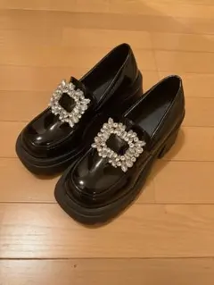 GRL ビジューバックルレザー厚底ローファー