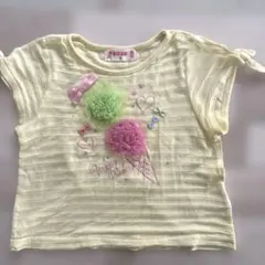 メゾピアノ　Tシャツ　イエロー　アイス　ハート　リボン　90 女の子