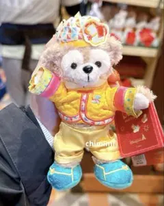 香港ディズニー新作 サマーレモン ダッフィーぬいぐるみキーチェーン