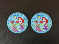 Disney Characters 刺繍缶バッジビスケット2リトルマーメイド2個