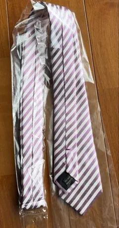 MODE KNOT ネクタイ ピンク、パープル系 ストライプ