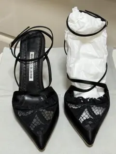 MANOLO BLAHNIK ブラックハイヒール - メルカリ
