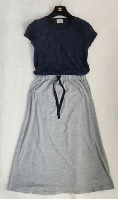 tocco closet レース切替 ドッキングワンピース M〜L