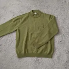【値下げ】ウール100% オリーブグリーン ハイネックセーター