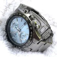 ［アイスブルー］SEIKOクロノグラフ SBTR029 電池新品