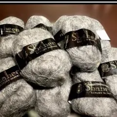 Shalher 高級モヘア毛糸 25g モスグリーン10玉