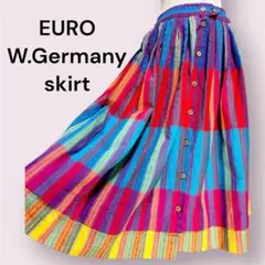 vintageヴィンテージスカートストライプ西ドイツ製レトロヨーロッパ海外古着