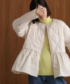 新品未使用 2025秋冬 ブージュルード 中綿ペプラムブルゾン オフホワイト