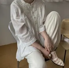 【willfully】　インド刺繍とビーズのチュニック　ブラック