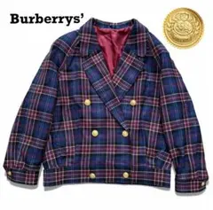 バーバリーズ チェック柄 金ボタン ダブルブレスト ジャケット オーバーサイズ
