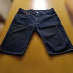 BOBSON　デニムショートパンツ ダークブルー