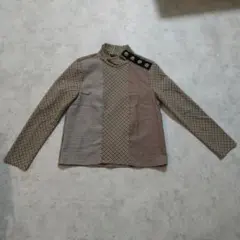 ZARA WOMAN チェック柄 ハイネック 長袖ブラウス