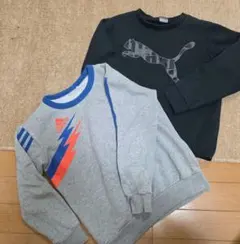 PUMA 　アディダス　トレーナー 130cm グレー・黒