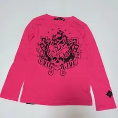 110★ヒステリックミニ★ミニちゃん＆ドクロプリントTシャツ★バックプリント有り