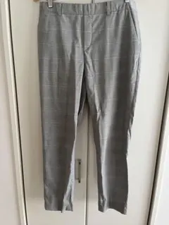 UNIQLO グレー チェック柄 スリムフィットパンツ　L