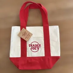 TRADER JOE'S ミニキャンバストートバッグ　赤色