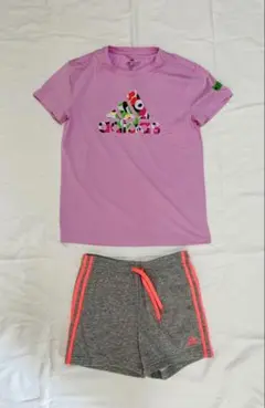 adidas marimekko ウエア上下セット ピンク/グレー 150