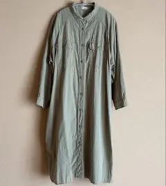 ＊Samansa Mos2＊美品 シャツワンピース カーキ ラグラン ミリタリー