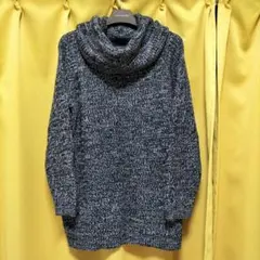 Mサイズ BLUE STRIVR タートルネック ニットセーター チュニック