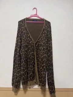 BACK NUMBER ヒョウ柄カーディガン XL