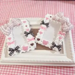 量産型 ホイップデコ トレカケース 硬質ケース ツイード リボン ピンク