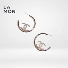 ♣CHANEL 片耳用　ヴィンテージ　シルバー ロゴ 　スイング　フープピアス CHANEL シャネル フープピアス ロゴ 925 シルバー ヴィンテージ