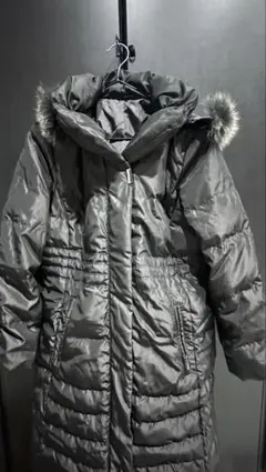 レディース ダウンコート M ブラック ファー付き ロング丈 防寒 冬アウター