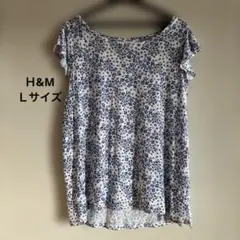 花柄フリル袖Tシャツ Lサイズ