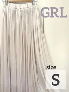 【美品】GRL シフォン ロングスカート ピンク S とろみ プリーツ