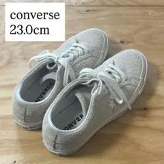 【人気商品】秋冬仕様 converse オフホワイト　スニーカー 23.0cm