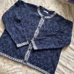 nico and… アソート柄ジャガードショートカーディガン