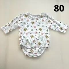 バースデイ ベビー服 子ども服 長袖ロンパース チロルチョコ柄 80