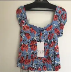 花柄ZARAトップス新品未使用タグ付き