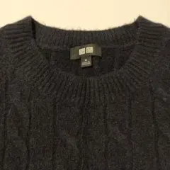 UNIQLO ケーブル編みセーター M ネイビー