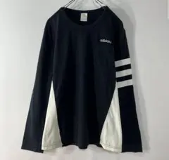 adidas　Tシャツ【アディダス】長袖　ロンT　ロゴ　ライン　古着